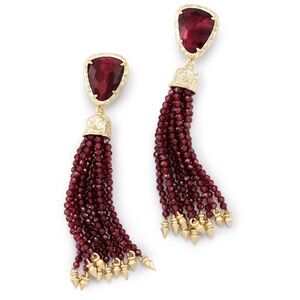 Kendra Scott Blossom Earrings Maroon and Gold